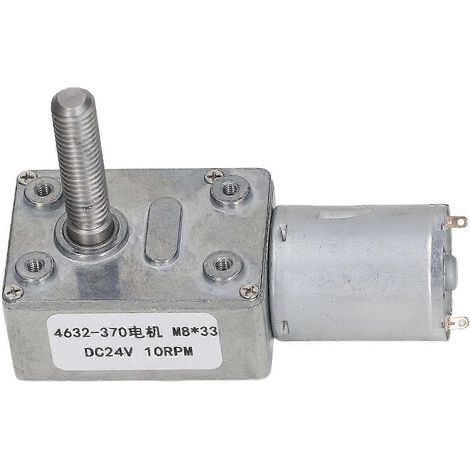 Moteur à engrenages à vis sans fin 24V 10 tr/min, axe M8x33mm, précision élevée, carter aluminium et laiton, réducteur de vitesse robuste (1/5)