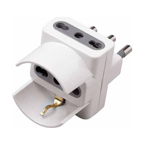 V-TAC MULTIPRESA ADATTATORE TRIPLO CON SCHUKO 10/16A COLORE BIANCO (1/4)