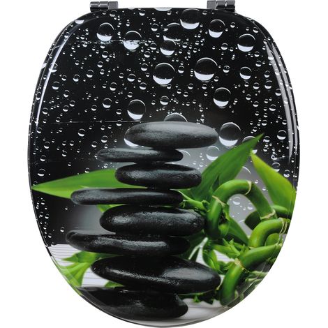 Woltu – Abattant WC japonais en MDF antibactérien – Charnières zinguées – Dimensions 43,2x37,6cm – Confort et installation rapide