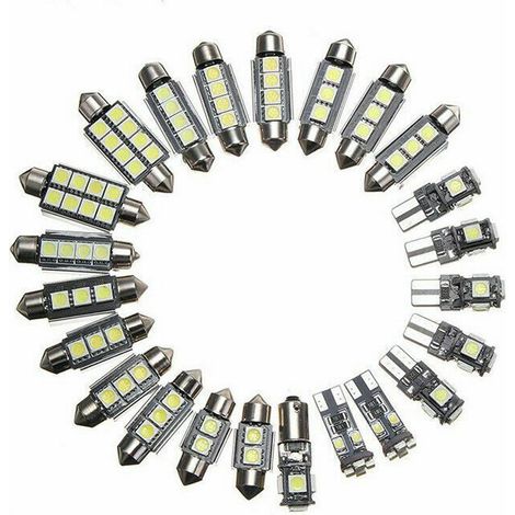 23pcs Ampoule LED SMD Lampe de Plaque D'immatriculation de Voiture Ampoule Blanche 6500K 12V T10 SMD LED pour lampe de Lecture de Voiture