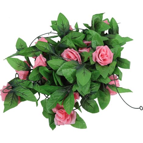 Guirlande De Fleurs - Rose En Soie Artificielle - Décoration Murale Pour Mariage Et Fête - Lot De 2 (1/5)