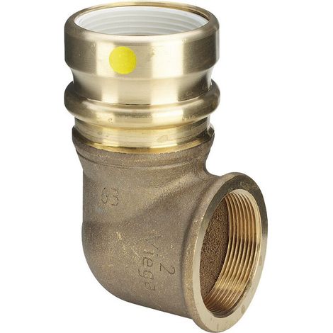 Viega Geopress Übergangsbogen 90 Grad mit SC-Contur 9614.2G d. 32mm x Rp 1", Rotguss (1/2)