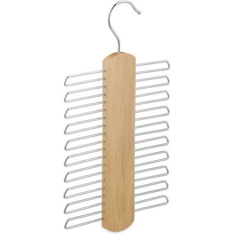 Elkuaie Porte-Cravates - Porte-Cravates en Bois - Crochet Rotatif à 360° - 1 Pièce - Naturel (1/4)