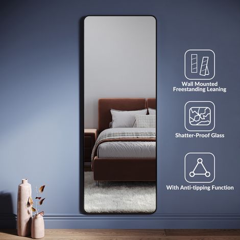 ELEGANT Freestanding Mirrors with Detachable Bracket, Full Length Body Mirror for Floor/Wall in Bedroom Living Room, 1600 x 600 x 28mm (1/5)