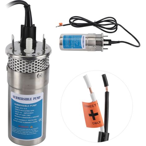 Pompe solaire immergée 12V 96W, débit 8L/min, hauteur 70m, pour irrigation agricole, camping-cars, bateaux, navires. (1/5)