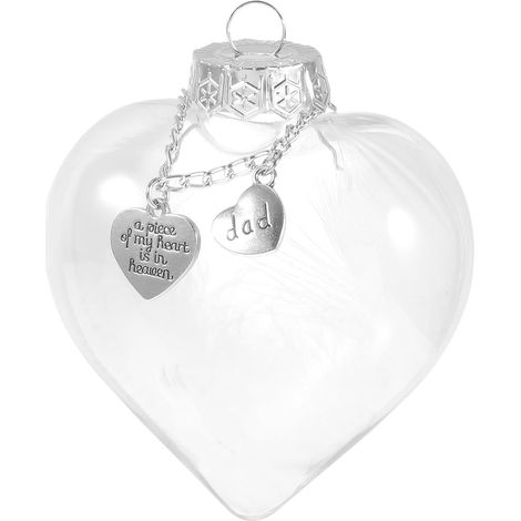 Hanging Christmas Tree Decoration - Transparent Plastic Heart Feather (1/5)