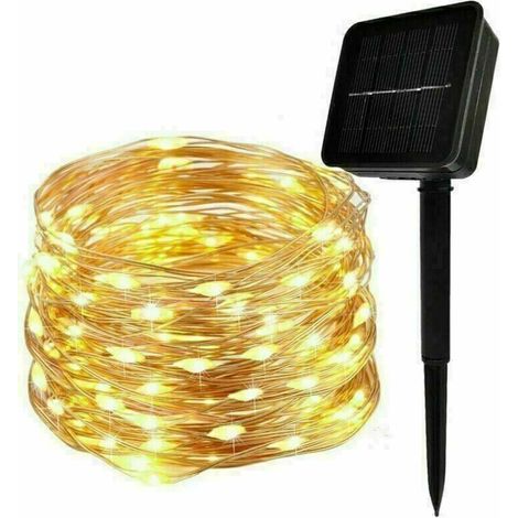 Solar-Lichterkette, 30 m, 300 LEDs, wasserdichte Solar-Außenleuchte (Warmweiß) (1/5)