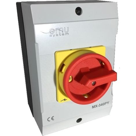 Interrupteur industriel à cassette 40 A 13 kW 0-1 ON-OFF 3 pôles 400 V CA (1/5)