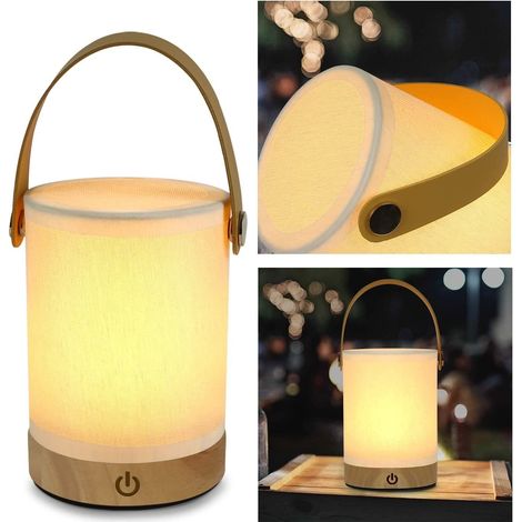 GBLY Set di 2 Lampade da Comodino Lampada da Tavolo Touch LED - Regalo Dimmerabile Senza Fili con Lampada da Comodino Moderna Portatile Lampada da Comodino in Tessuto USB a Batteria (1/5)