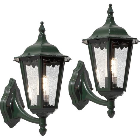 2er-Set Wandleuchte FIRENZE, vierstrebig, E27, Aluminium grün (1/5)