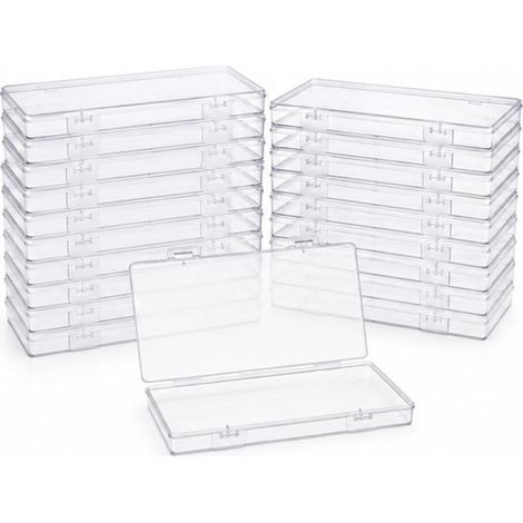 Boîte de rangement en plastique transparent avec couvercle pour petits objets et autres projets de bricolage (1/5)