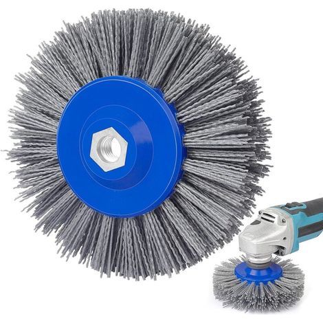 Brosse Abrasive 120 Grains 150mm Brosse En Nylon Brosse Métallique Brosse De Polissage Pour Polisseuse Satinée Brosse à Poils M14 (1/5)
