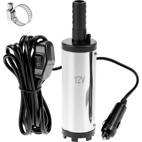 Water Pump 12V 38MM Diesel Pump with Cigarette Lighter Socket Stainless Steel 3M Power Cord for Diesel Kerosene Water (1/5)