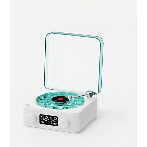 Giradischi - Luce ambientale retrò - Giradischi in vinile - Altoparlante Bluetooth - Nuovo altoparlante portatile retrò per giradischi in vinile 2025 - Luce e timer regolabili - Adatto per camere da l