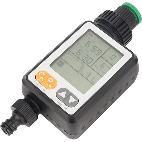 Ahlsen Bewässerungs-Timer, Outdoor-Garten-Wasser-Timer, automatischer Bewässerungsregler, Ausgang G3/4 Außengewinde, Schwarz
