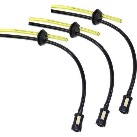 Lot de 3 - Tuyau Essence - Filtre Carburant - Pour Débroussailleuse Taille-haie - Noir et Jaune - 2,5mm à 3mm