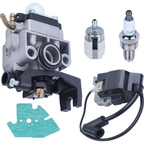 LinDuxe Vergaser-Zündspulensatz passend für Hon GX25 HHT25S FG110 4-Takt-Motor mit Vergaserdichtung, Zündkerze, Kraftstofffilter, Ersatz für 16100-Z0H-825, 16100-Z0H-053, 30500-ZOH-013