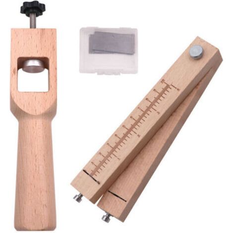 Outils De Coupe En Cuir, Sangle De Bande En Cuir à La Main En Bois Outil De Coupe Réglable Outils De Bricolage Cutter Avec 5 Lames (1/4)