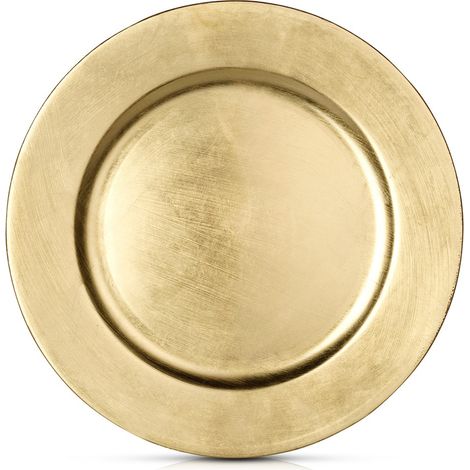 Plato base, dorado, plato decorativo, mantel individual DEBAJO DEL PLATO PARA LA MESA, 33 CM (1/5)