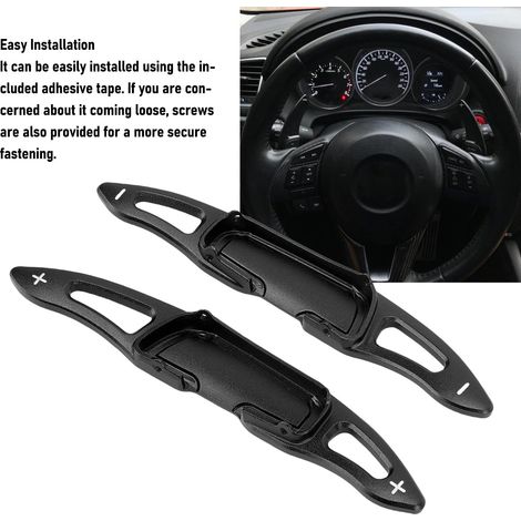 Extension pour palettes de changement de vitesse Mazda - Kit aluminium CNC noir pour Mazda 3, 6, CX-3, CX-5, CX-9, MX-5 (1/5)