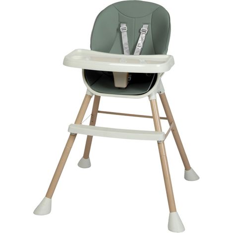 Dekko Baby High Chair Safe Feeding 6-In-1 Removable Seat Tray Adjustable Green (1/5)