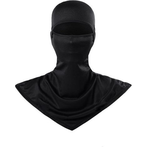 Cagoule Été Anti-UV Noire, Tour de Cou Respirant pour Casque Moto, Protège-Visage Solaire Multifonction pour Cyclisme et Randonnée, Doublure Légère avec Filtre UV (1/5)