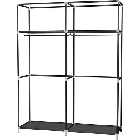 Armoire de Rangementpenderie Armoire Pliable en Tissu H x L x P170 x108x45cm gris foncé (1/5)