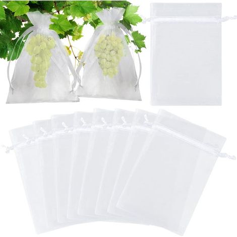 Filet de protection pour fruits, lot de 100 pièces, sac cadeau en organza blanc - Grand format, 20 x 30 cm. Filet de protection pour plantes de jardin (SKU produit : 96525810 SKU Offre : mkh25.6.30-2 (1/5)