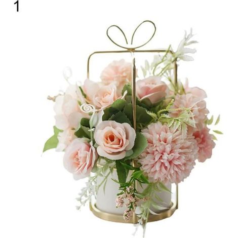 Faux Rose fleur artificielle en pot plante bonsaï maison jardin café boutique bureau décor D177 (1/3)