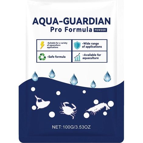 Aqua Guardian Pro Formule pour étang, soin aquatique, poudre d'aquarium, mélange facile, clarificateur pour aquarium, crevettes, crabes, eau de bassin (1/5)