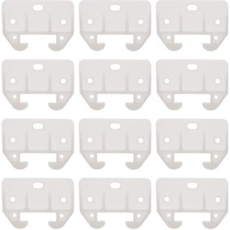 12Pcs White Plastic Drawer Rail Guide Dresser Drawer Guide Furniture Replacement Slides Parts for Dressers Hutches Bedside Table and Cabinet Systems (1/4)