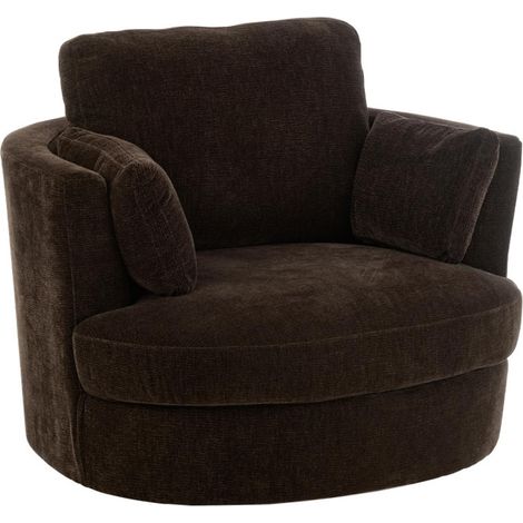Fauteuil Pivotant "Swiv" 109cm Marron Foncé (1/5)