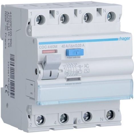 HAGER CDC440M  Differenziale 4P 40A 30mA tipo-AC