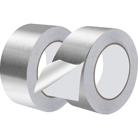 2 Rolls of Aluminium Tape 50 mm x 164 ft Self-Adhesive Silver Heat Resistant Adhesive Tape for Sealing, Insulation & Repair (1/5)