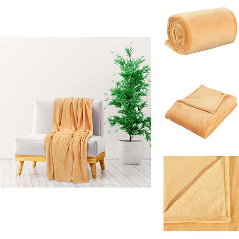Decke Gelb 150x200 cm Polyester - Kuscheldecke - Flauschedecke - Polyesterdecke - Bettdecke - Wohnzimmerdekoration (1/5)