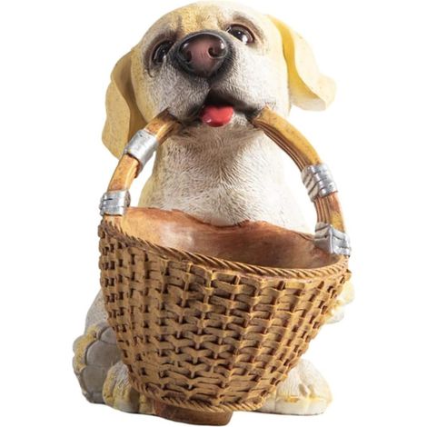 Boîte de Rangement Chien Résine Artisanale Décorative pour Bureau et Porche Ornement Mignon et Élégant pour Rangement Domestique (1/5)