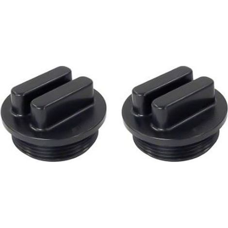 Bouchon de vidange fileté noir 1-1/2" pour filtre de piscine / Bouchon d'hivernage avec joint torique — Compatible avec les orifices de vidange des filtres Pentair, Hayward et Sta-Rite (Lot de 4) (1/5)