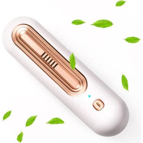 Désodorisant pour réfrigérateur, désodorisant portable pour réfrigérateur avec éliminateur d'odeur de réfrigérateur rechargeable doré à 2 vitesses pour réfrigérateur, voiture, placard à chaussures, ar (1/5)