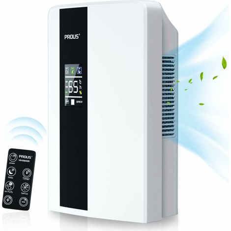 1 déshumidificateur d'air, capacité 2 L, silencieux 25 dB, purification photocatalytique, régulation automatique de l'humidité, pour pièces jusqu'à 30 m² (1/5)