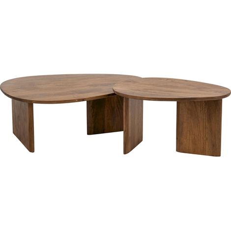 Set de 2 tables basses en bois de manguier - Naturel (1/5)