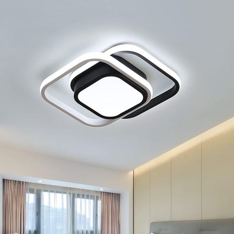 LED Ceiling Lights, Modern Ceiling Light Fixture 32W 2500LM, Black Square 3000/4500/6000K, Balcony Corridor (1/5)