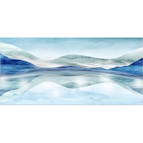 Lupia - Quadro Moderno MONDIE' SPECCHIO D'ACQUA con Stampa Alta Definizione, Lamina Argento o Oro, Adatto a Soggiorno e Camera, Made in Italy, 31x66 cm, poster su Legno (1/4)