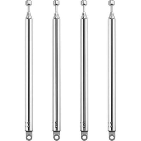 4 Pieces 55cm 7 Sections Telescopic Antenna, Portable FM Telescopic Antenna, Portable Telescopic FM Radio Antennas, for TV DAB AM/FM Stereo Reception (1/5)