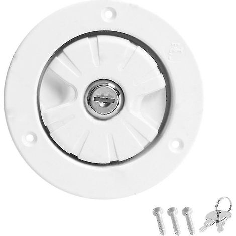 Bouchon de remplissage d'eau pour caravane avec verrouillage par gravité, ensemble de verrouillage pour orifice de remplissage du réservoir d'eau, blanc (1/5)
