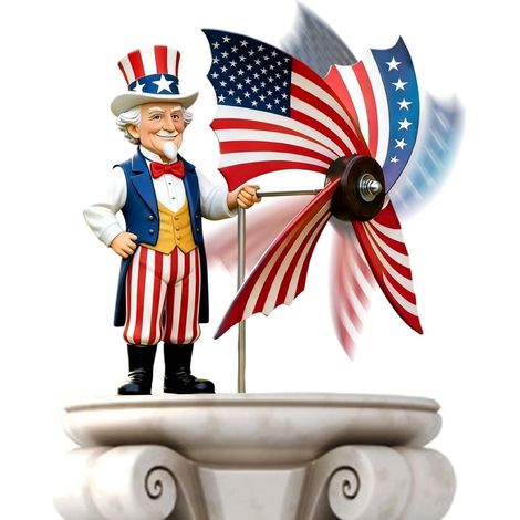 250 Patriotisches Windrad Ornament Outdoor Windspiel mit USA