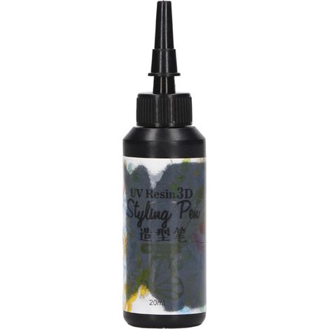 UV Resin Styling Pen 20ml Fast Curing 3D UV Resin Liner Unique Pen Shape DIY Outline Resin Liner for Outlining Tracing Gold (1/5)
