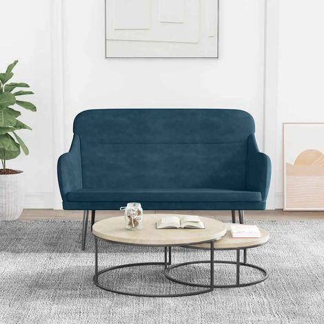Sitzbank Blau 110x76x80 cm Samt