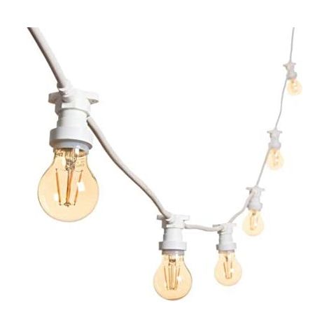 CATENA LUMINOSA LED CATENARIA CON 10 PORTALAMPADA E27 DA 10MT IP65 PROLUNGABILE (1/5)