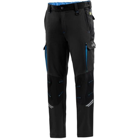 Pantalon de travail Sparco Tech Oregon Noir/Bleu clair Taille XS confort e'lasticite' re'sistance et conception technique Nero/Azzurro XS
