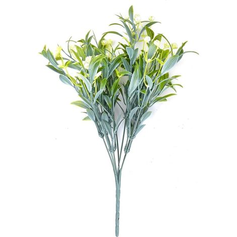 Plante Artificielle - Feuilles De Bambou Et Gypsophile - 38 Cm - Décoration Intérieure Et Extérieure - 1 Pièce (1/5)